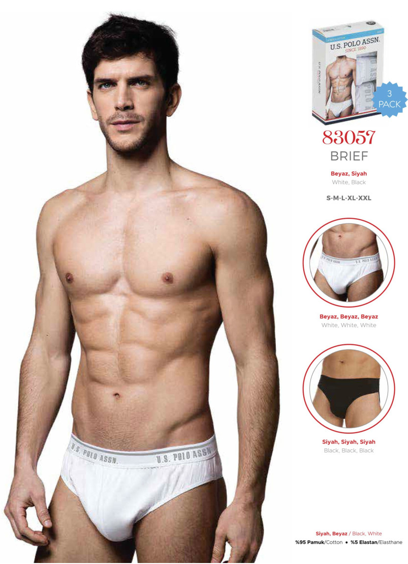 Men's Cotton Briefs, 3 Pcs U.S. Polo Assn. 83057