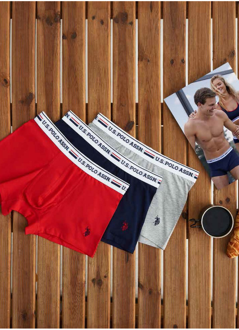 Men's Cotton Boxer Briefs, 3 Pcs U.S. Polo Assn. 80431