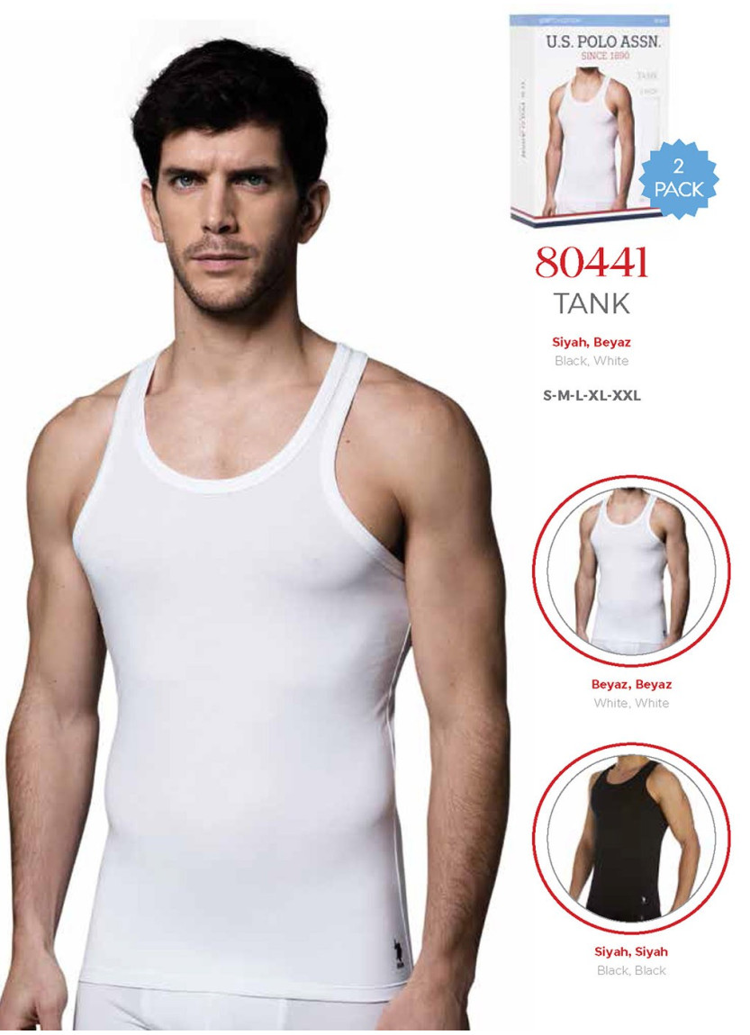 Men's Cotton Tank Tops, 2 Pcs U.S. Polo Assn. 80441
