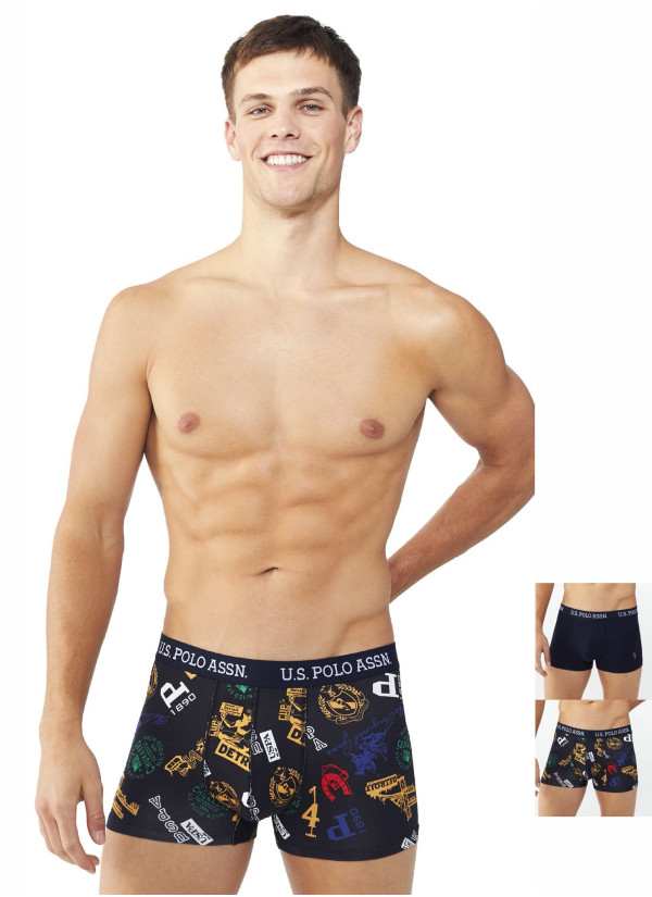 Men's Cotton Boxer Briefs, 2 Pcs U.S. Polo Assn. 80476