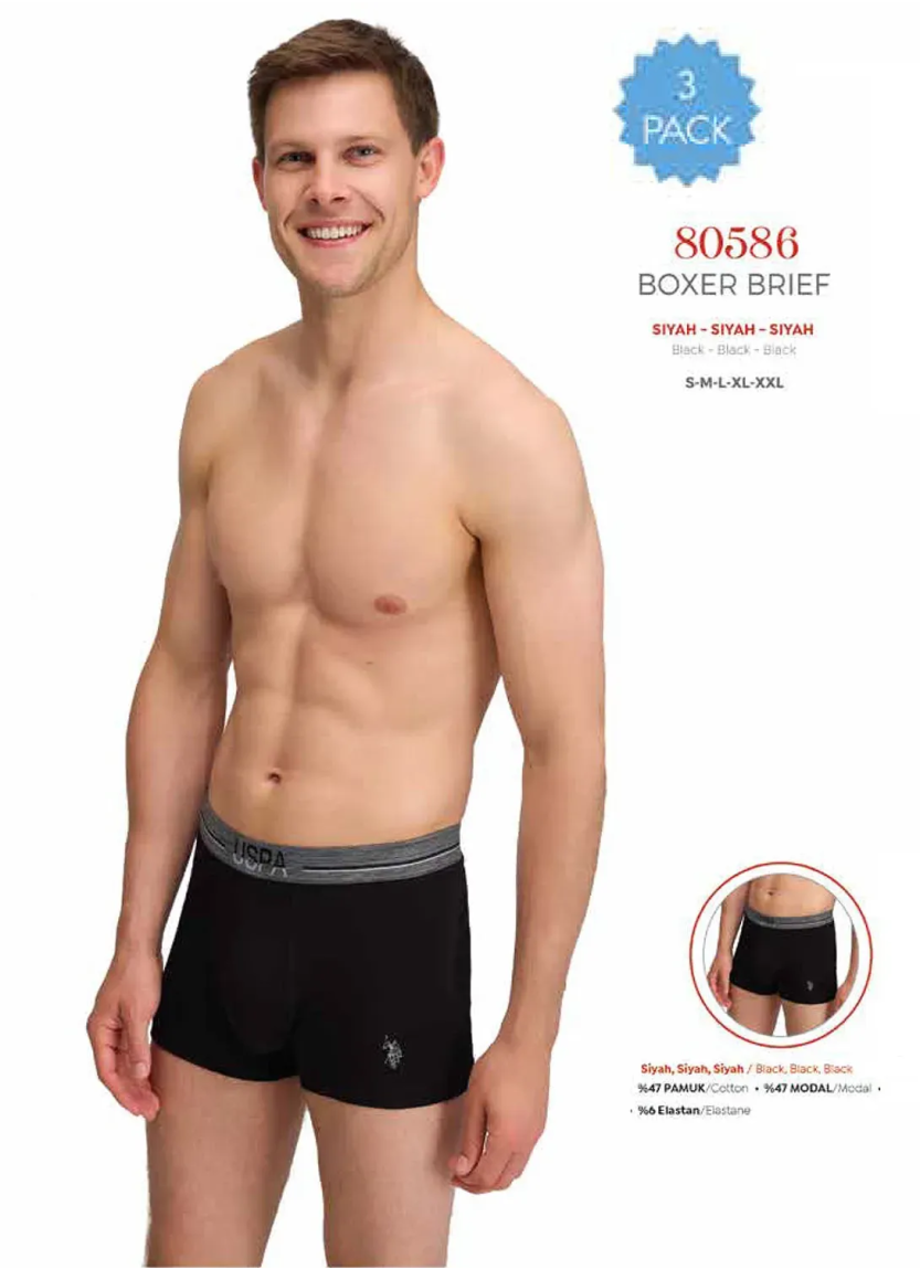 Men's Modal Boxer Briefs, 3 Pcs U.S. Polo Assn. 80586