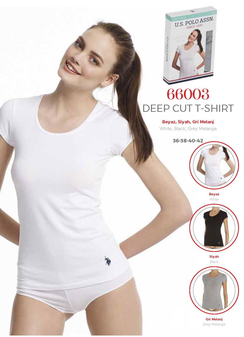 Women’s Deep Round-Neck T-Shirts U.S. Polo Assn. 66003