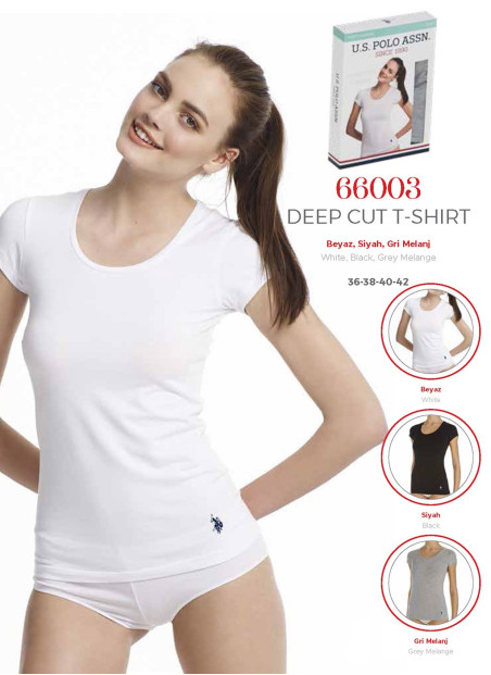 Women’s Deep Round-Neck T-Shirts U.S. Polo Assn. 66003