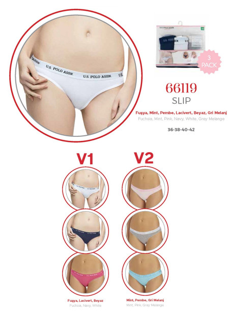 Women’s Briefs, 3 Pcs U.S. Polo Assn. 66119
