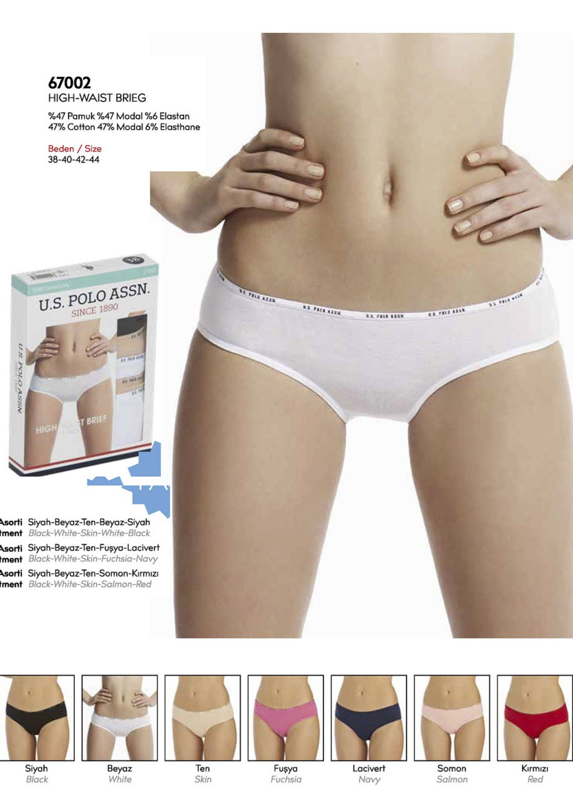 Women’s High-Rise Briefs, 5 Pcs U.S. Polo Assn. 67002