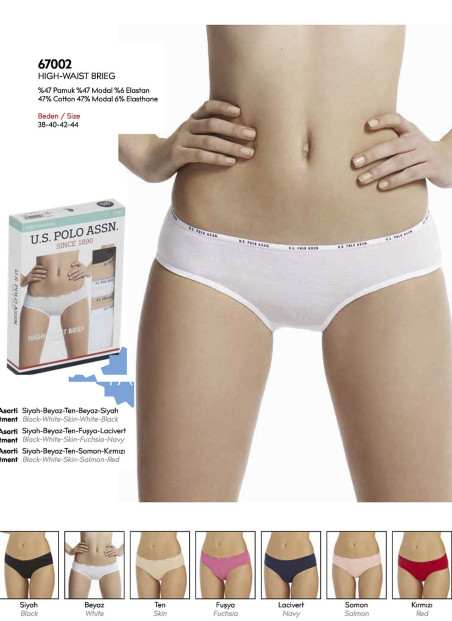 Women’s High-Rise Briefs, 5 Pcs U.S. Polo Assn. 67002