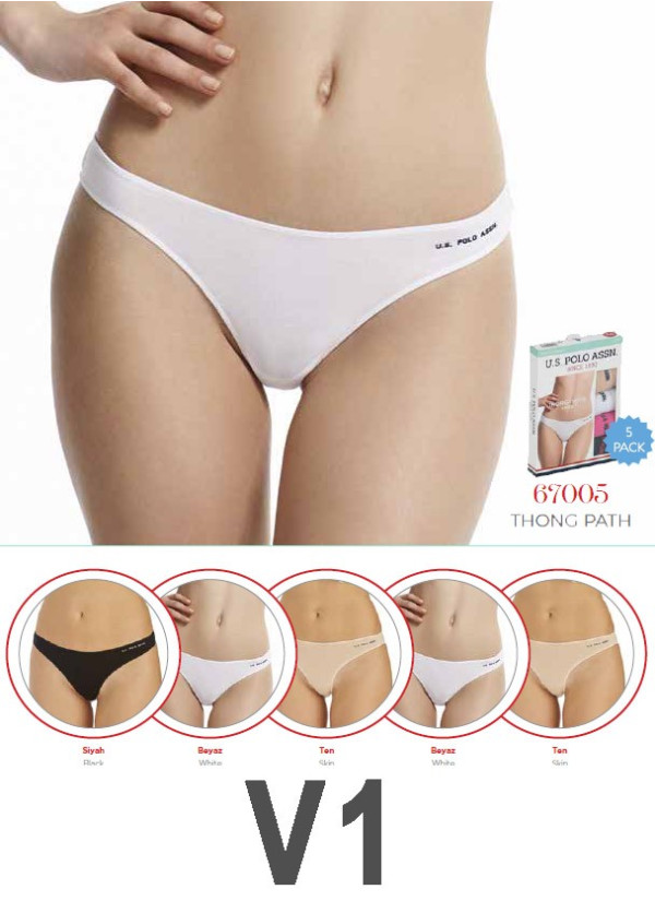 Women’s Elastic-Waist String Briefs, 5 Pcs U.S. Polo Assn. 67005 2
