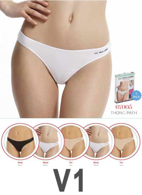 Women’s Elastic-Waist String Briefs, 5 Pcs U.S. Polo Assn. 67005