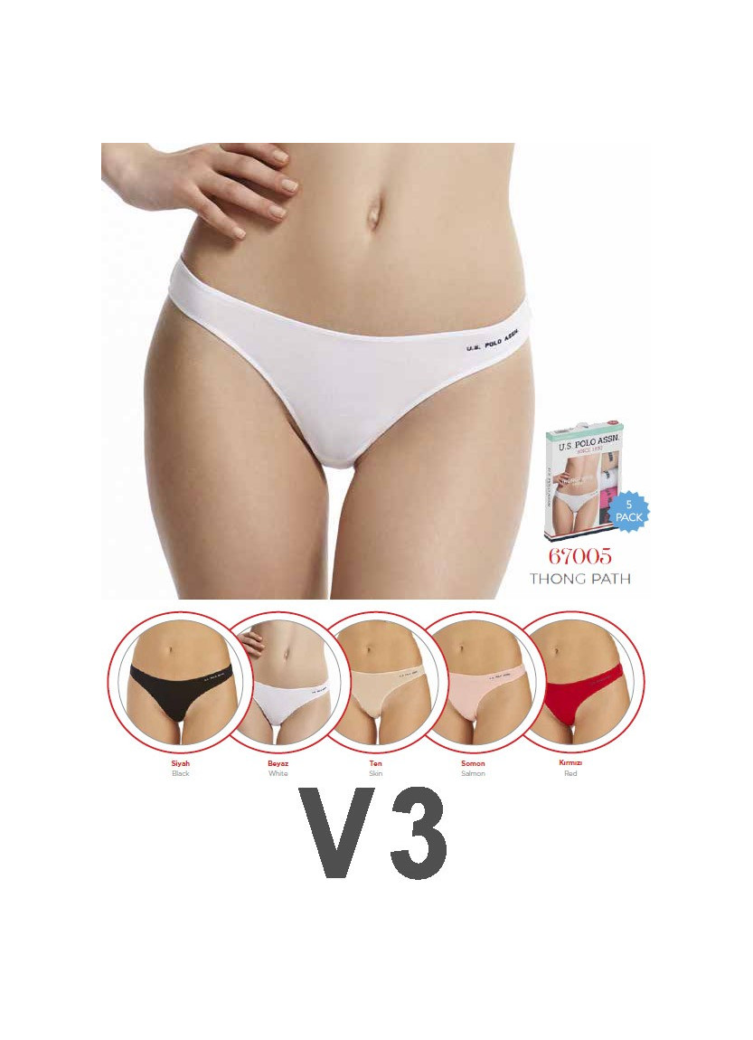 Women’s Elastic-Waist String Briefs, 5 Pcs U.S. Polo Assn. 67005