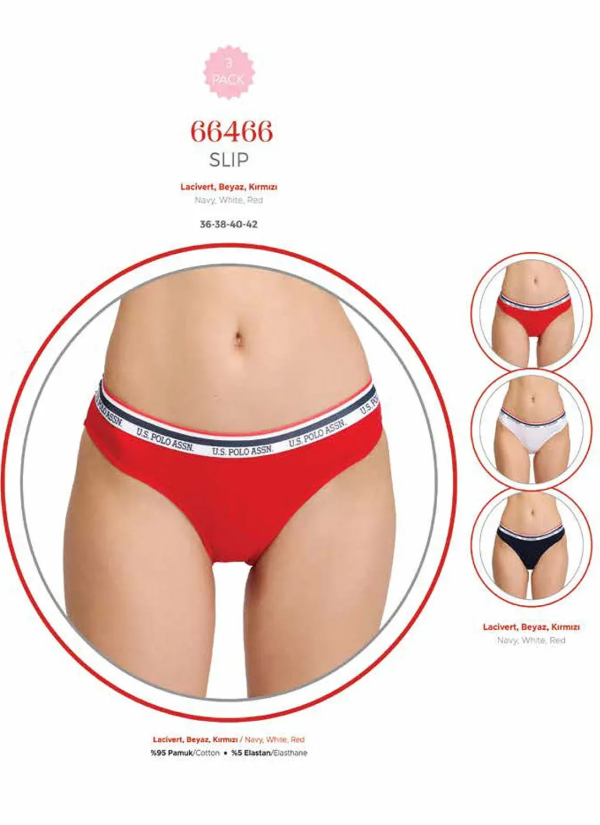 Женские Трусы-Слипы, 3 шт. U.S. Polo Assn. 66466