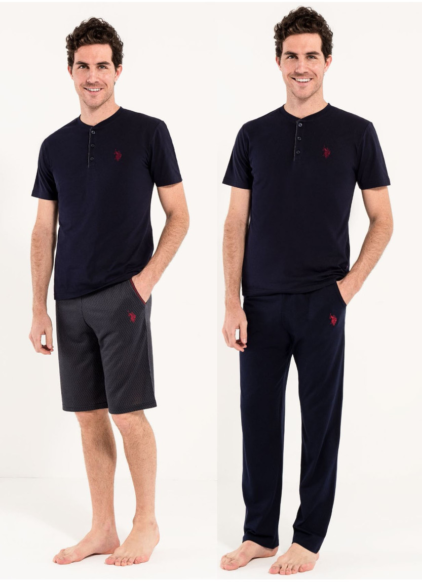 Navy Men’s Pajama Set with Shorts U.S. Polo Assn. 12005