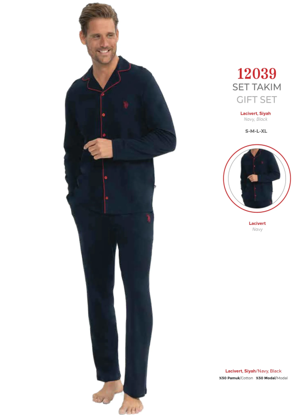 Navy Men’s Pajama Set U.S. Polo Assn. 12039
