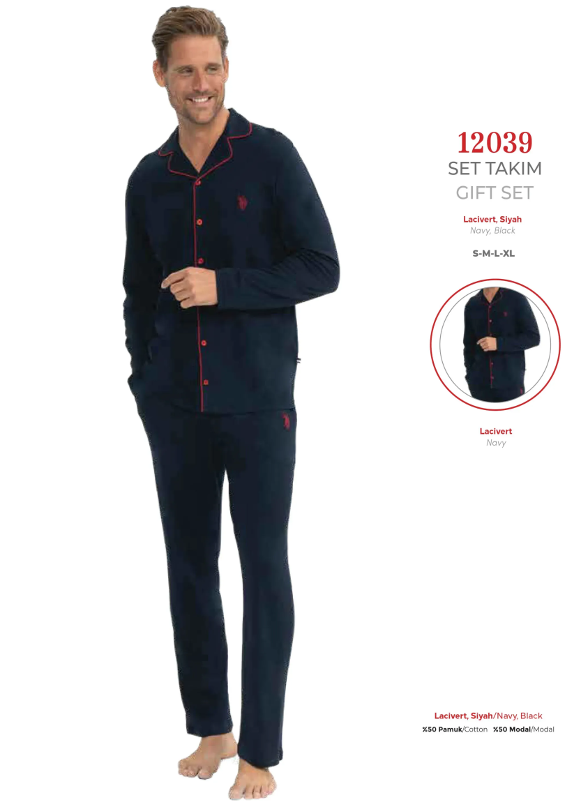 Navy Men’s Pajama Set U.S. Polo Assn. 12039