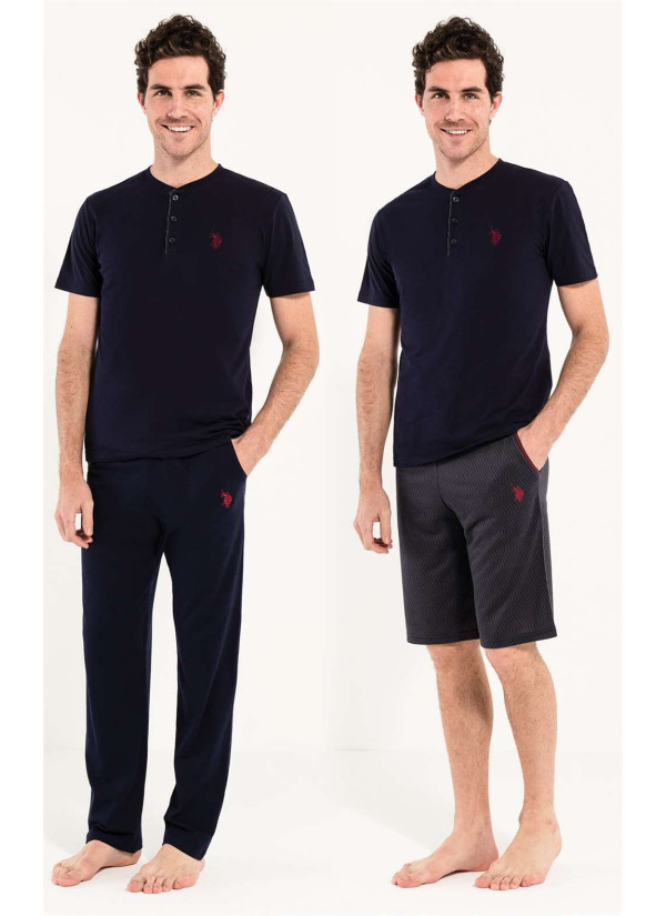 Navy Men’s Pajama Set with Shorts U.S. Polo Assn. 12005 2