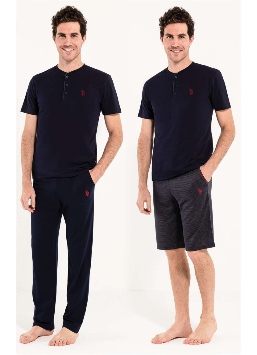 Navy Men’s Pajama Set with Shorts U.S. Polo Assn. 12005