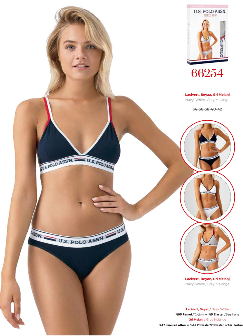 Women’s Bralette and Briefs Set U.S. Polo Assn. 66254