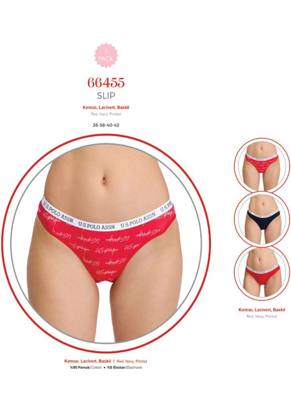 Women’s Briefs, 3 Pieces U.S. Polo Assn. 66455