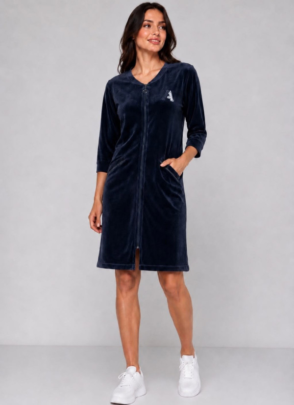 JEN 06101 Laci Women's Velour Zip-Up Robe (L+XL+2XL+3XL+4XL)