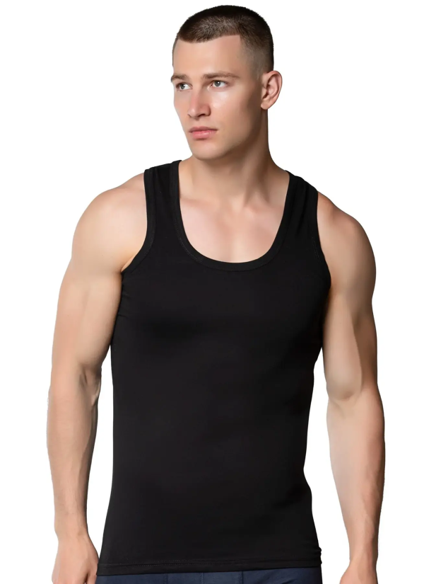 Men's Black Cotton Tank Top Gumus 4003