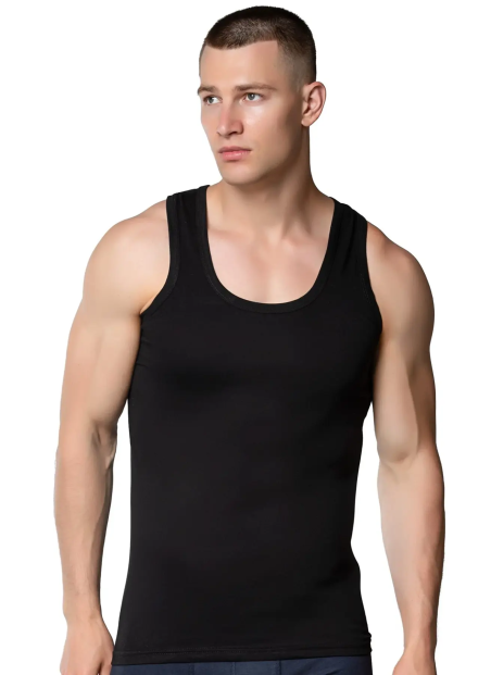 Men's Black Cotton Tank Top Gumus 4003