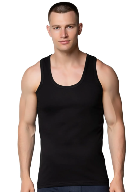 Men's Black Cotton Tank Top Gumus 4003
