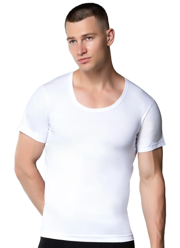 Men's Cotton Crew-Neck Tank Top White Gumus 3003