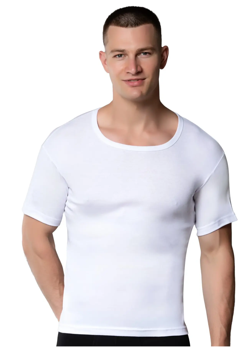 Men's Ribbed Crew-Neck Tank Top White (12 pcs/pack) Gumus 3004