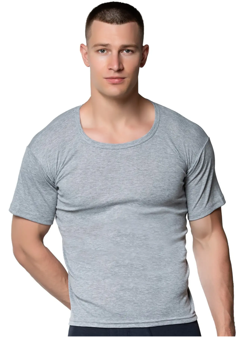 Men's Ribbed Crew-Neck Tank Top Grey (12 pcs/pack) Gumus 3101