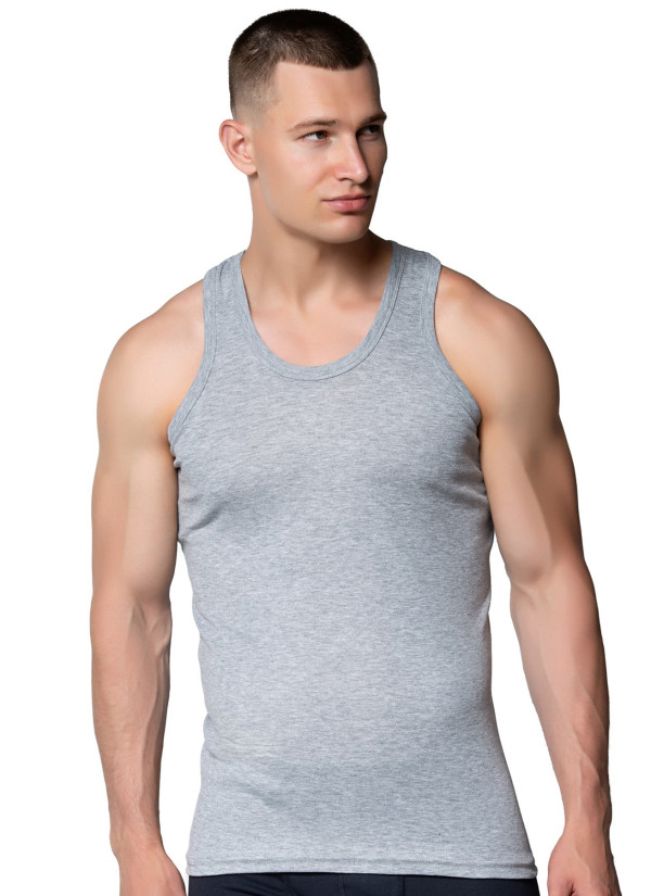 Men's Ribbed Tank Top Grey (12 pcs/pack) Gumus 4004