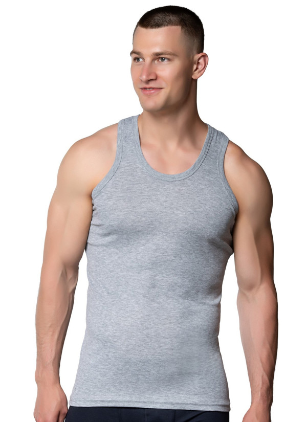 Men's Ribbed Tank Top Grey (12 pcs/pack) Gumus 4004 2