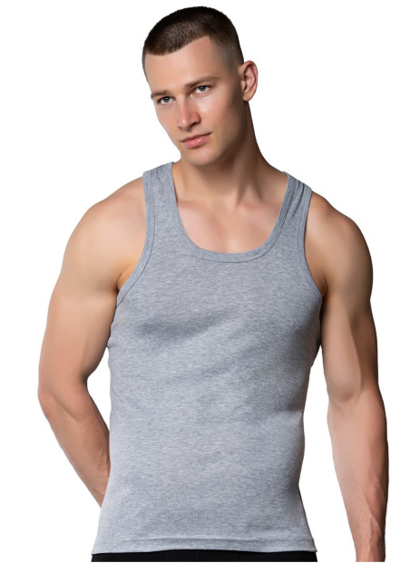 Men's Ribbed Tank Top Grey (Individual Packaging) Gumus 4019