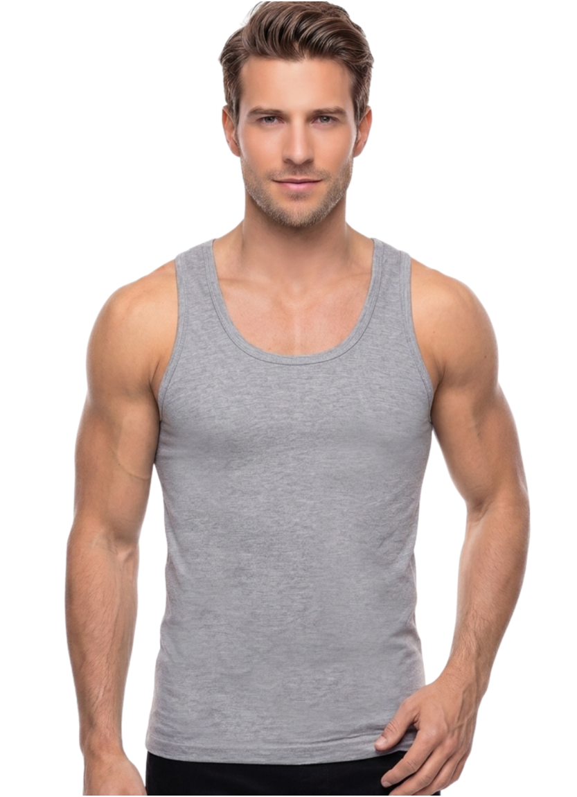 Men's Modal Tank Top Grey (Individual Packaging) Gumus 7001