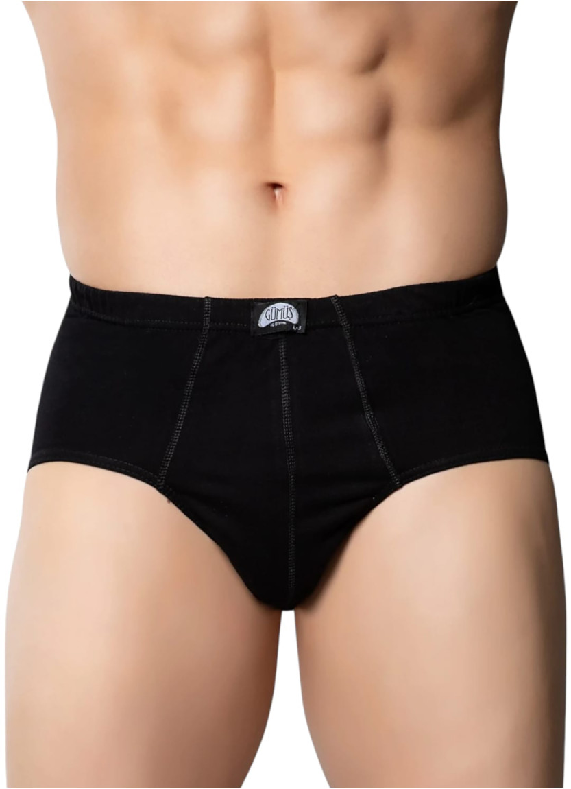 Men's Kom Briefs Black (12 pcs/pack) Gumus 4014
