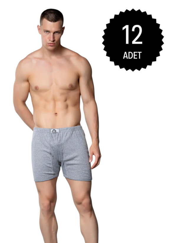 Men's Ribbed Argentine Boxer Briefs Grey (12 pcs/pack) Gumus 3058 2