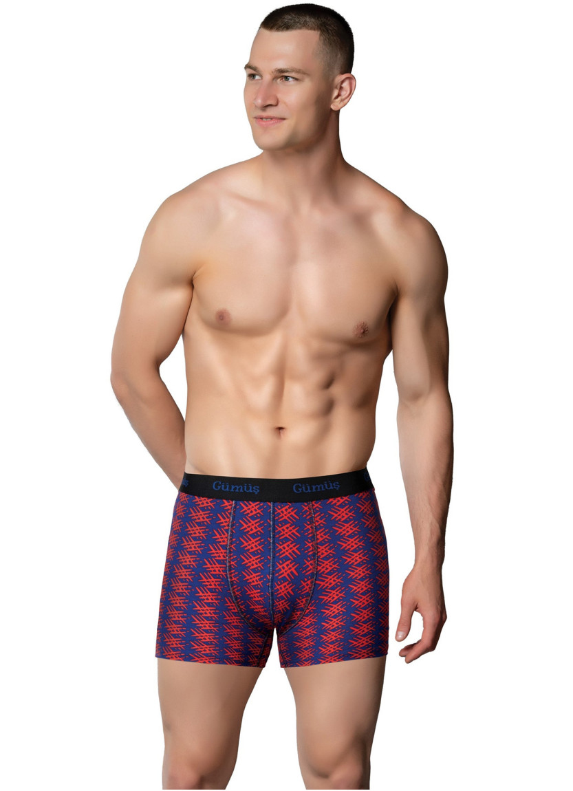 Men's Printed Stretch Boxer Briefs Assorted (Individual Packaging) Gumus 3064