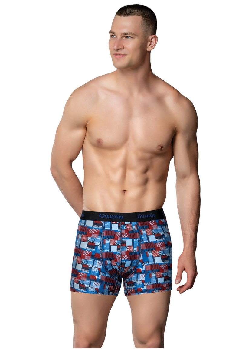 Men's Printed Stretch Boxer Briefs Assorted (Individual Packaging) Gumus 3064