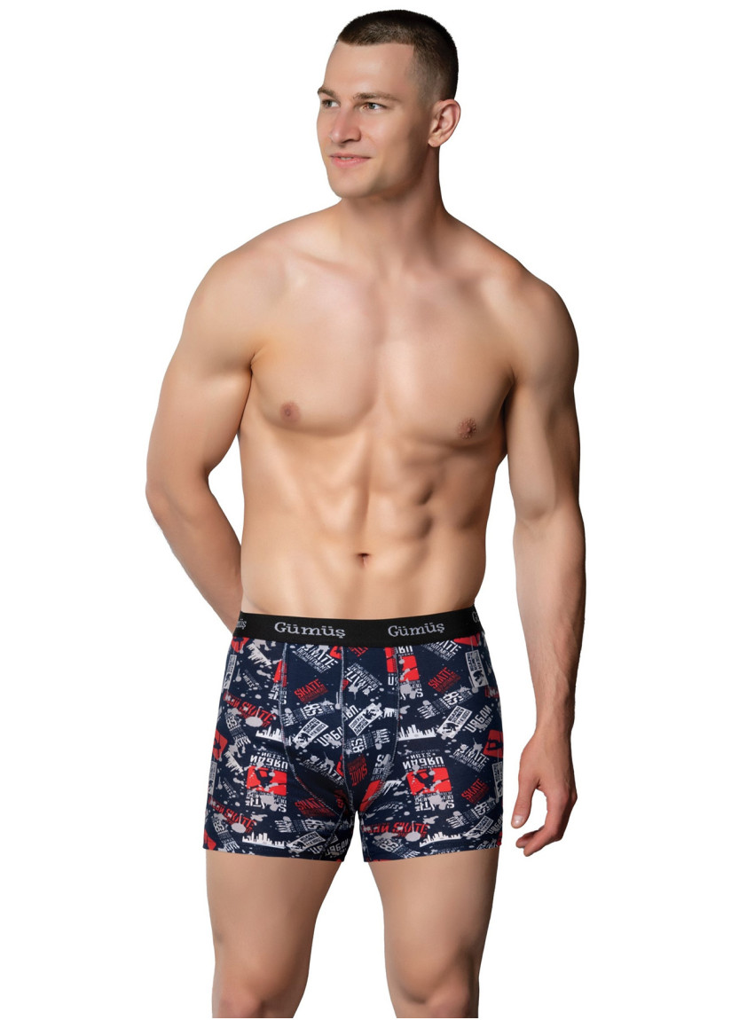Men's Printed Stretch Boxer Briefs Assorted (Individual Packaging) Gumus 3064