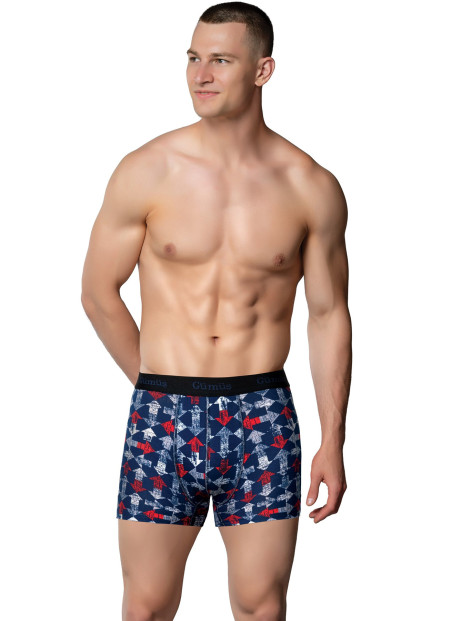 Men's Printed Stretch Boxer Briefs Assorted (Individual Packaging) Gumus 3064