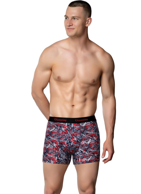 Men's Printed Stretch Boxer Briefs Assorted (Individual Packaging) Gumus 3064