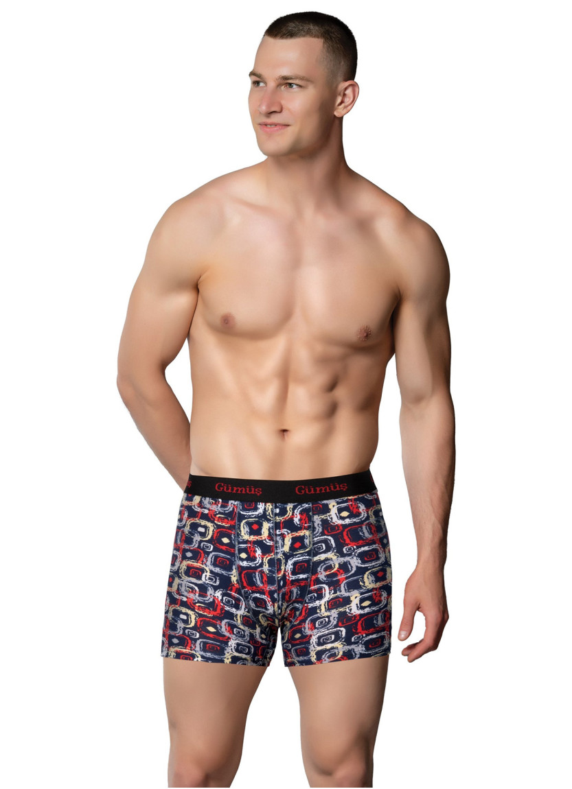 Men's Printed Stretch Boxer Briefs Assorted (Individual Packaging) Gumus 3064