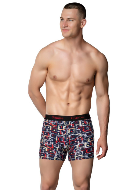 Men's Printed Stretch Boxer Briefs Assorted (Individual Packaging) Gumus 3064