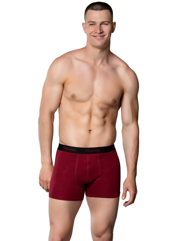 Men's Sport Stretch Boxer Briefs Burgundy (Individual Packaging) Gumus 3074 2