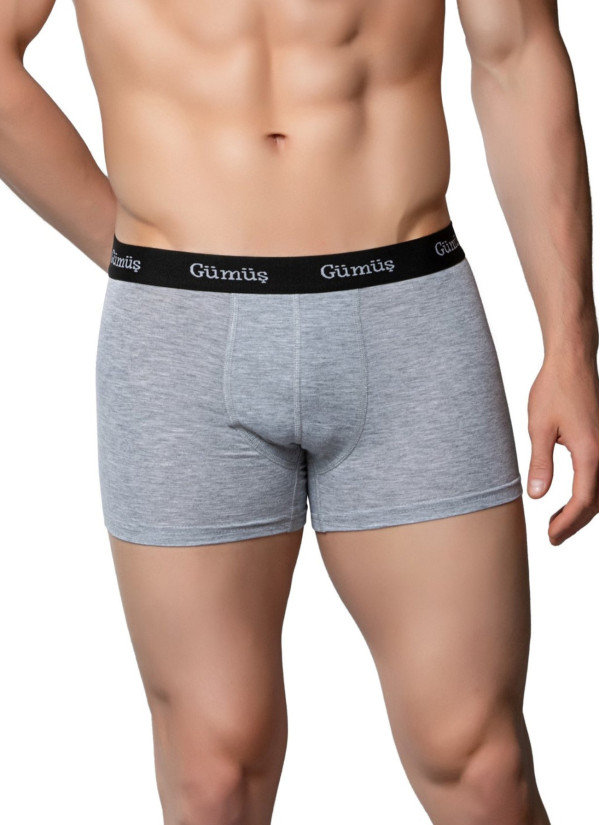 Men's Sport Stretch Boxer Briefs Grey (Individual Packaging) Gumus 3074