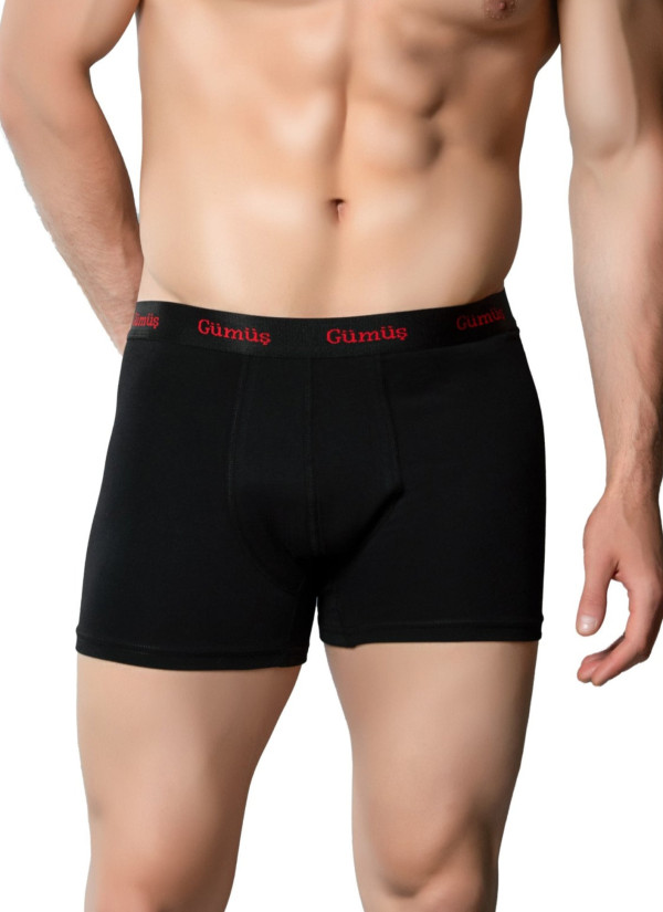 Men's Sport Stretch Boxer Briefs Black (Individual Packaging) Gumus 3074