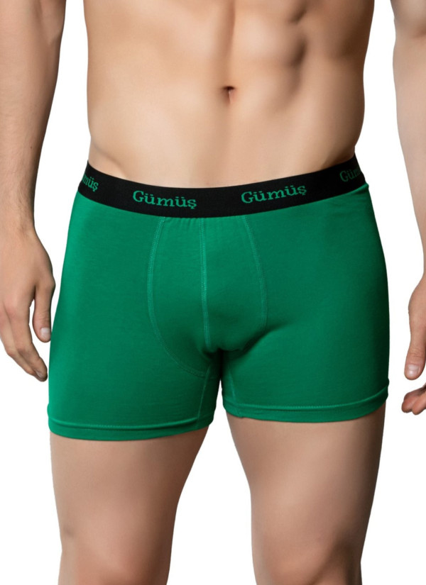 Men's Sport Stretch Boxer Briefs Green (Individual Packaging) Gumus 3074