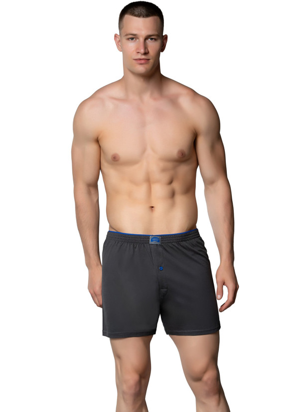 Men's Cotton Boxer Briefs with Terry Waistband Anthracite (Individual Packaging) Gumus 4020 2