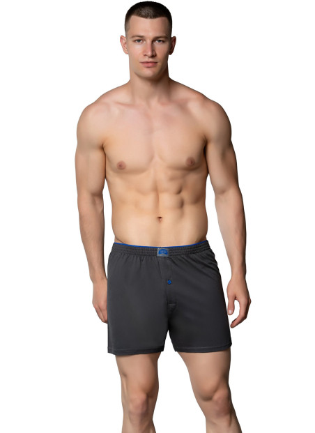 Men's Cotton Boxer Briefs with Terry Waistband Anthracite (Individual Packaging) Gumus 4020