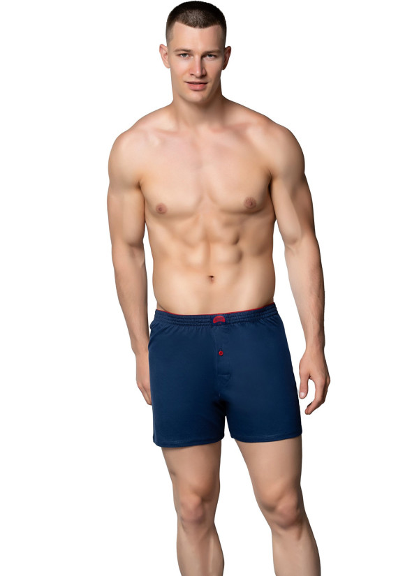 Men's Cotton Boxer Briefs with Terry Waistband Navy Blue (Individual Packaging) Gumus 4020 2