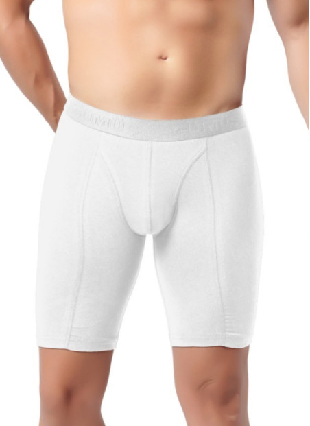 Men's Long Stretch Boxer Briefs White (Individual Packaging) Gumus 4074