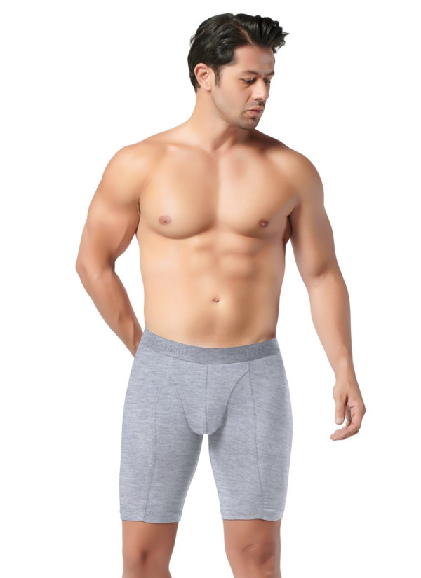Men's Long Stretch Boxer Briefs Grey (Individual Packaging) Gumus 4074 2